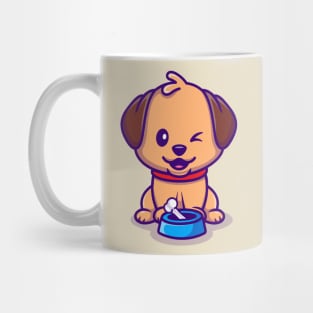 Cute Dog Sitting Cartoon Mug